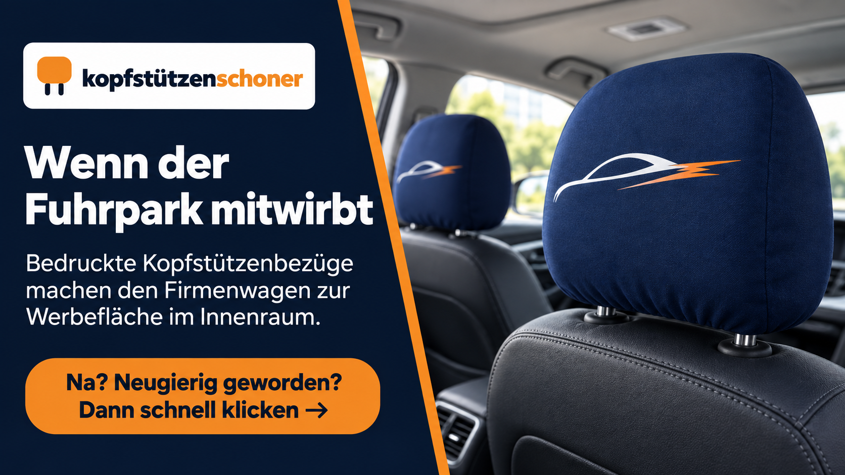 Beitragsbild: Kopfstützenbezüge für den Firmenwagen: Wenn der Fuhrpark mitwirbt